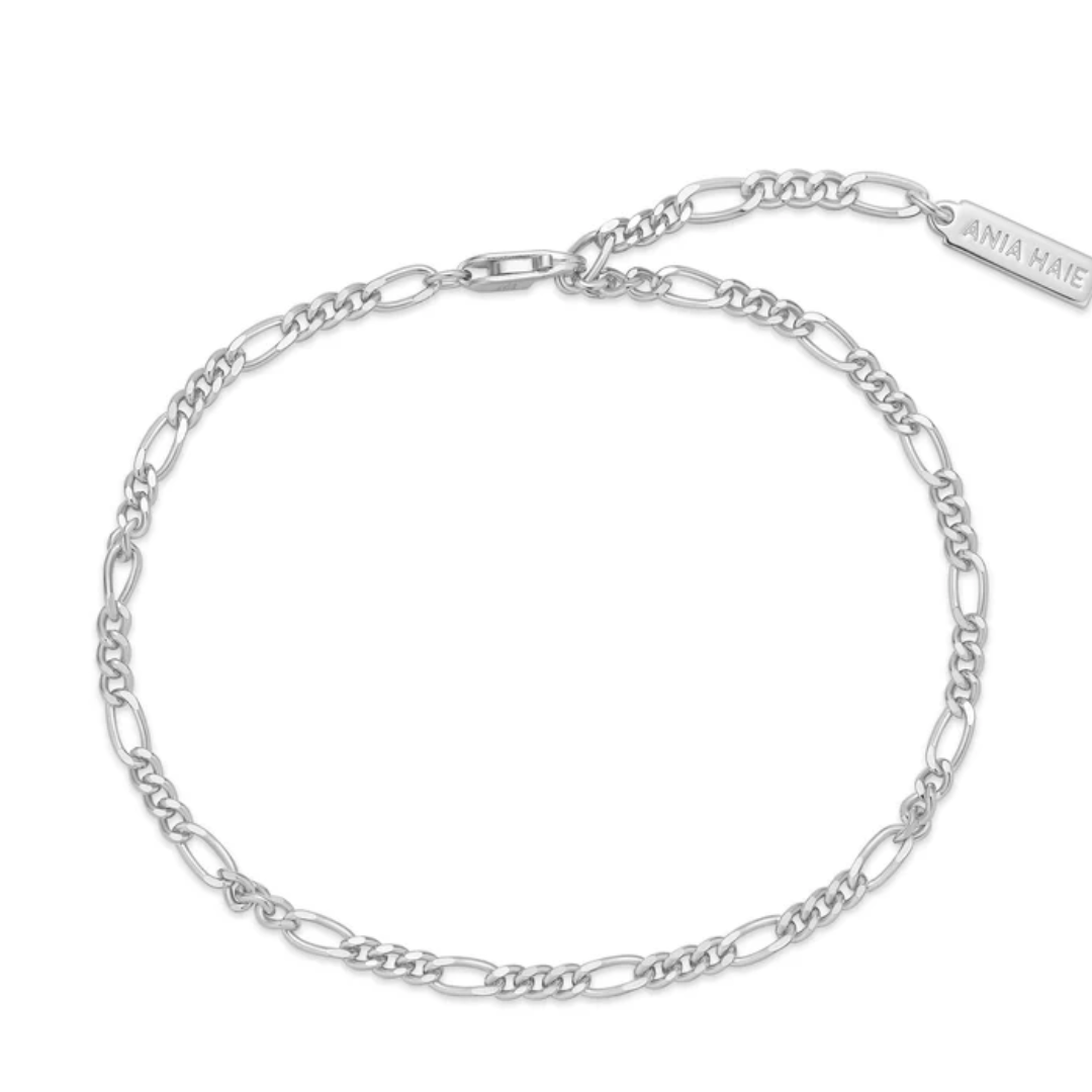 Top View Sterling Silver Filia Curb Chain Bracelet