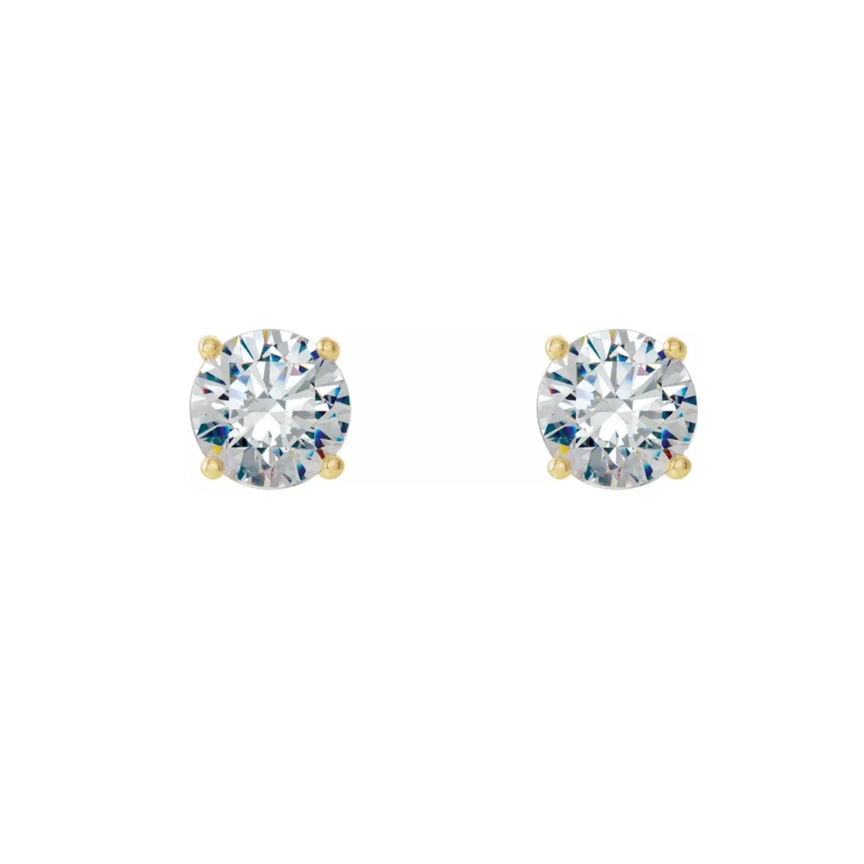 14K Yellow Gold Martini-Set 0.50CTW. Lab-Grown Diamond Stud Earrings