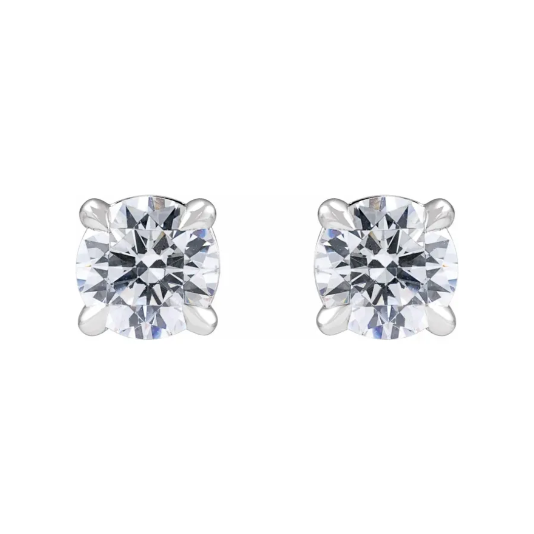 14K White Gold 2CT. Lab-Grown Diamond Stud Earrings