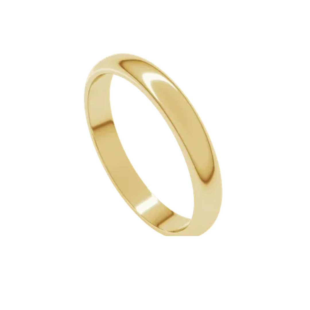 Estate 14K Yellow Gold 3MM Plain Half Round Band