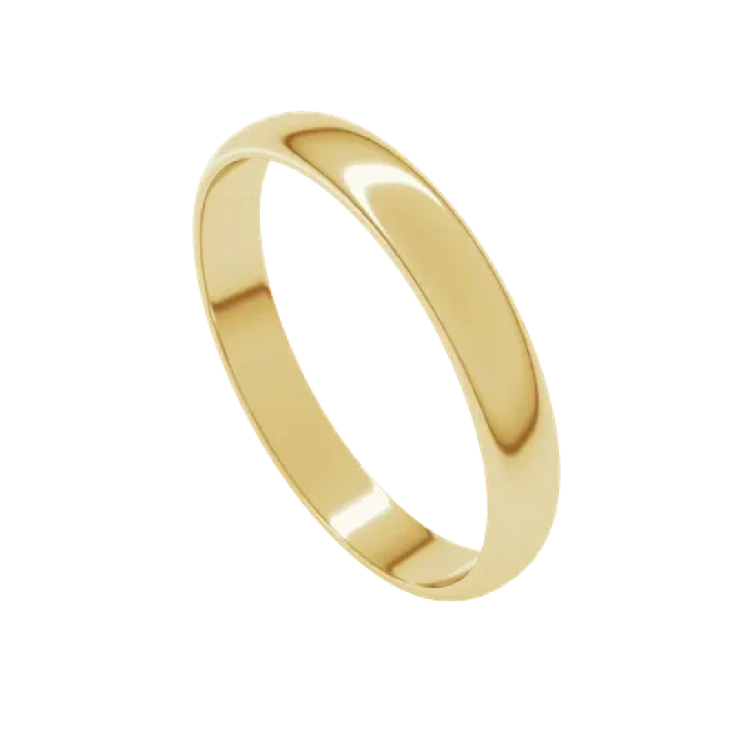 Estate 10K Yellow Gold Half Round 3MM Plain Band