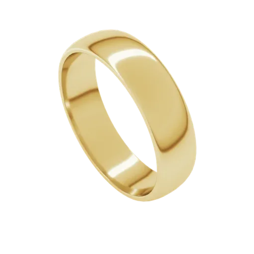 Estate 10K Yellow Gold Half Round Band