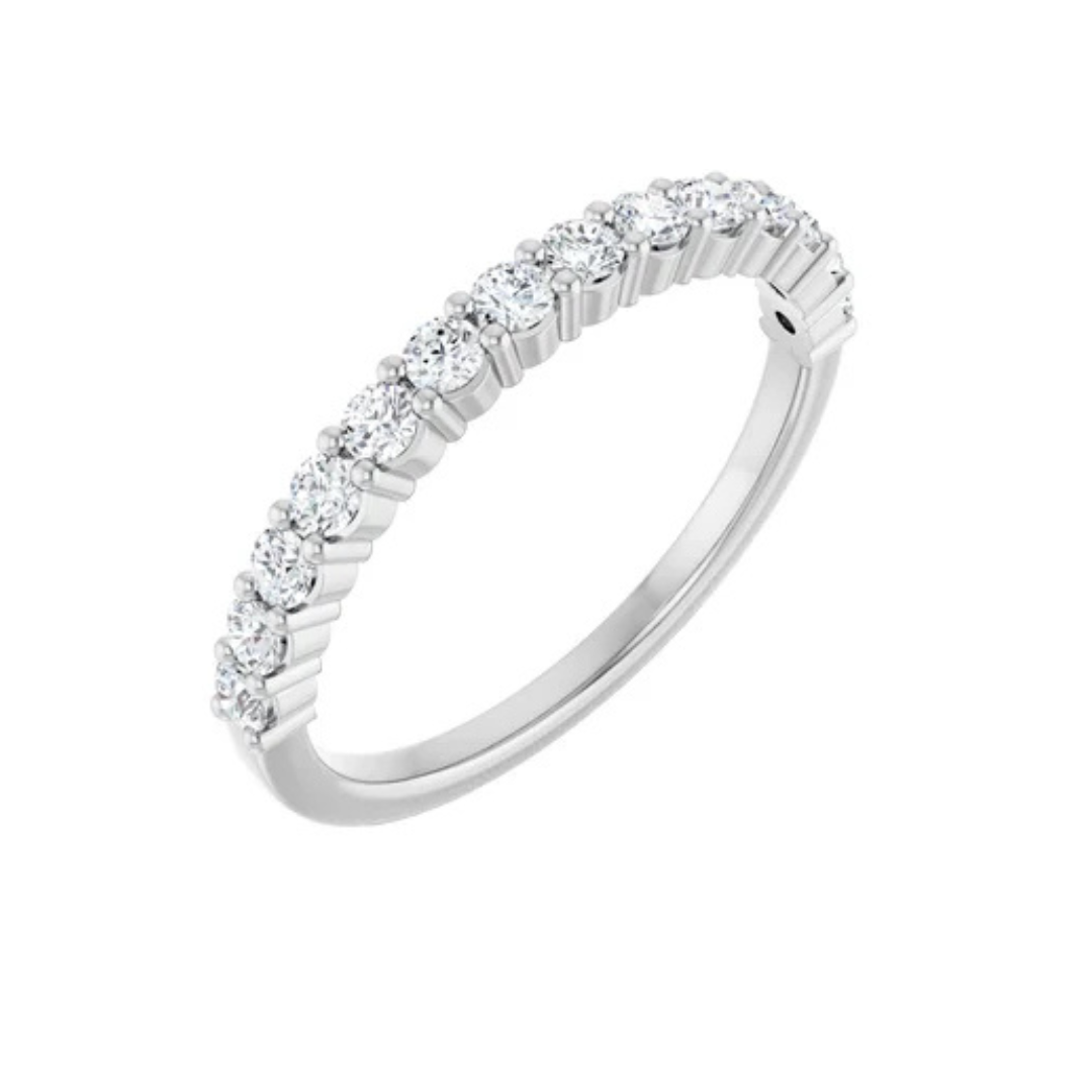 Estate 14K White Gold .30CTW Round Diamond Band