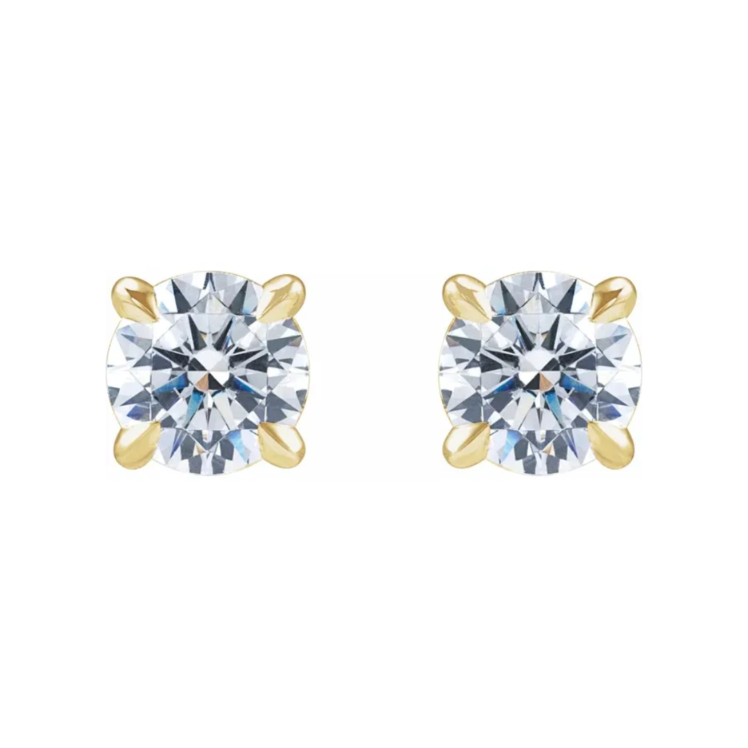 14K Yellow Gold 2CT. Lab-Grown Diamond Stud Earrings