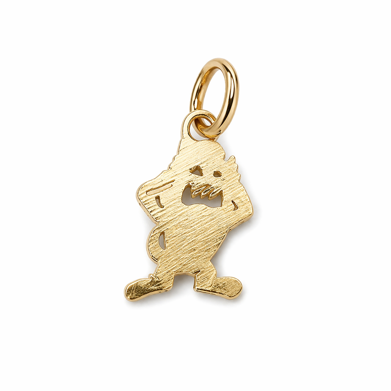 Gold bear pendant on a white background