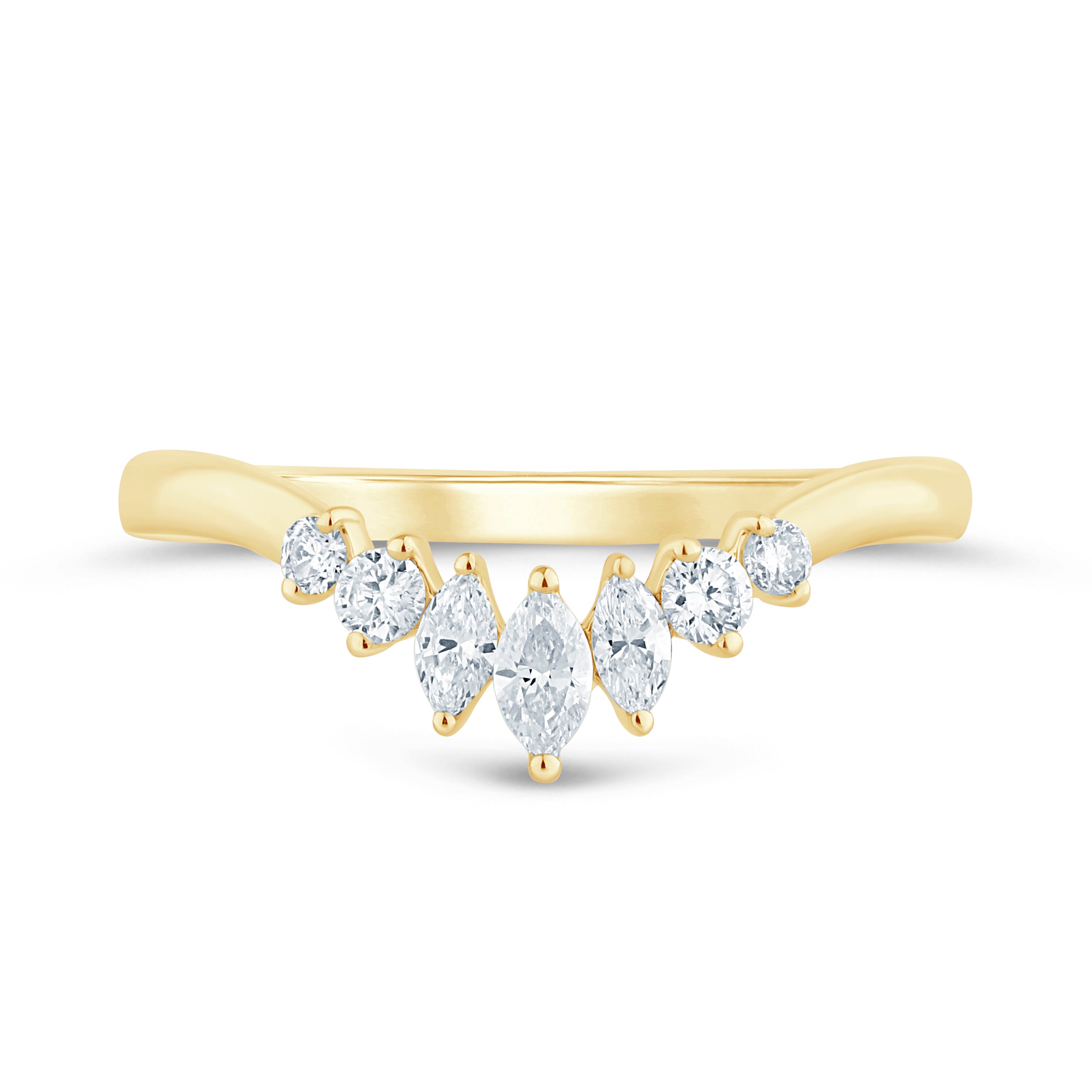 Picture of Marquise-Cut Chevron Band on white background