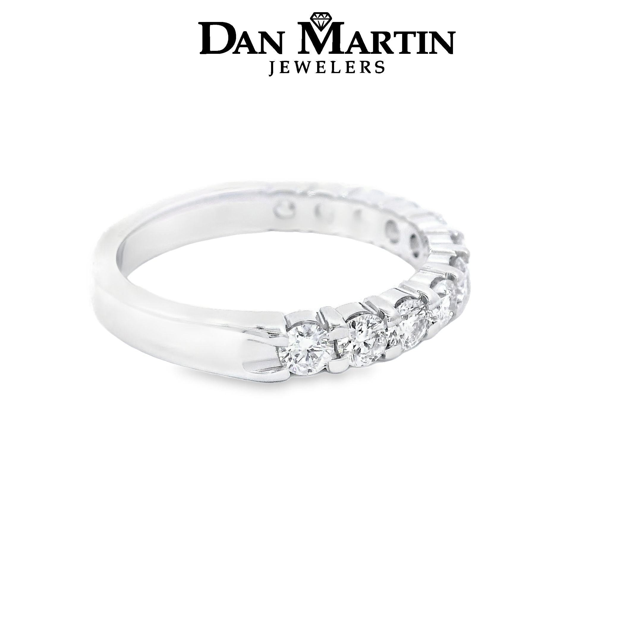 14K White Gold 1CTW. Lab-Grown Diamond Band