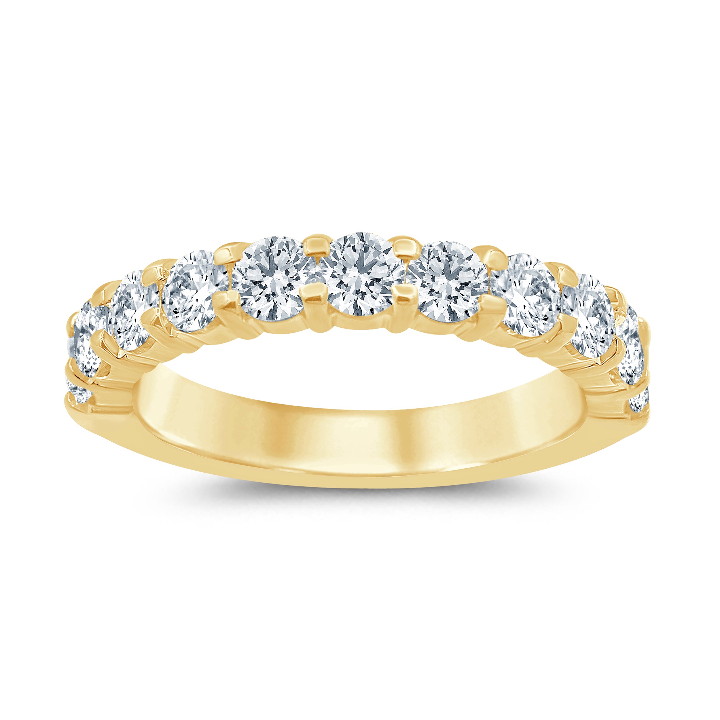 14K Yellow Gold 1CTW. Lab-Grown Diamond Band on a white background