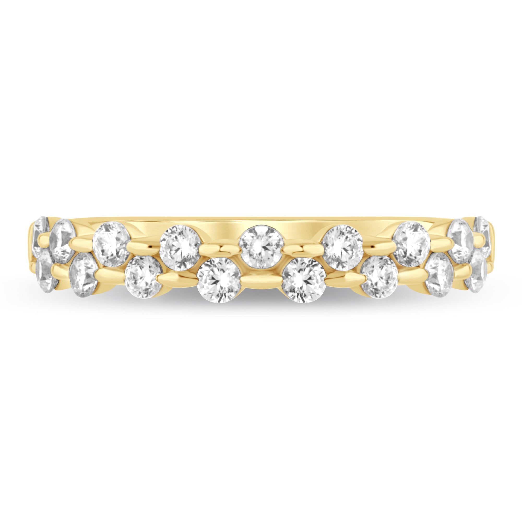 14K Yellow Gold 0.50CTW. Lab-Grown Round Diamond Double Row  Band