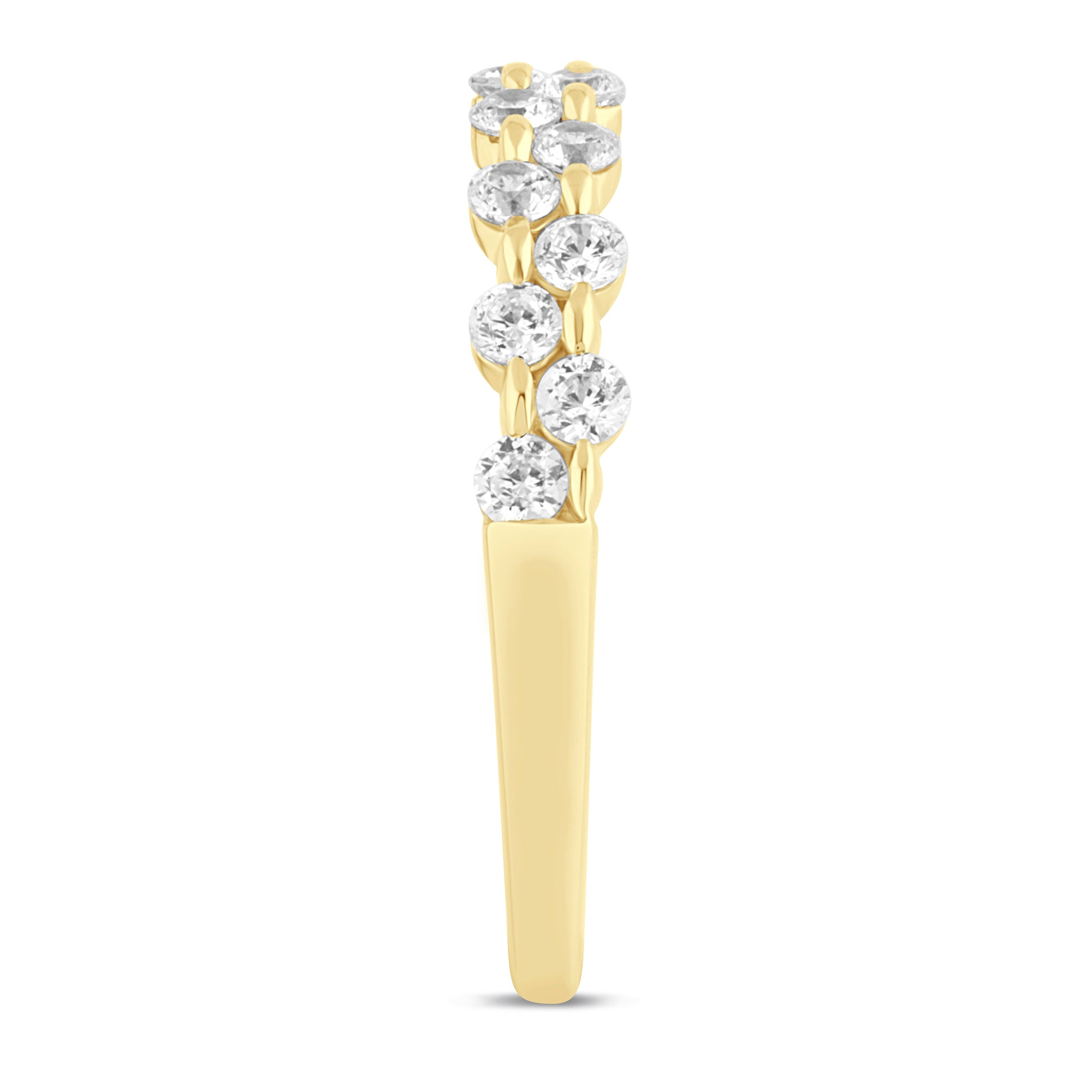 Side 14K Yellow Gold 0.50CTW. Lab-Grown Round Diamond Double Row  Band