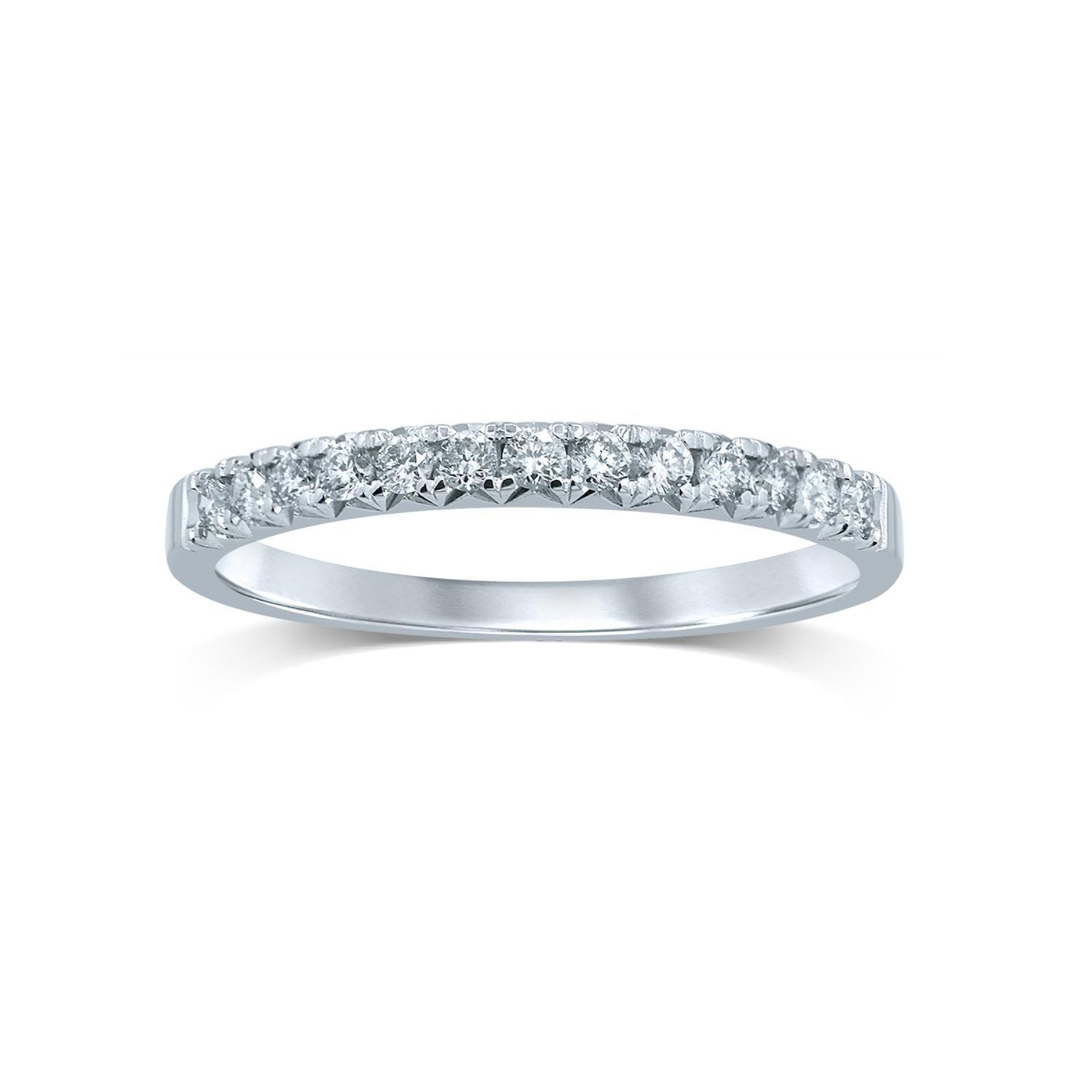 14K White Gold 0.25CTW. Lab-Grown Diamond French Pavé Set Band