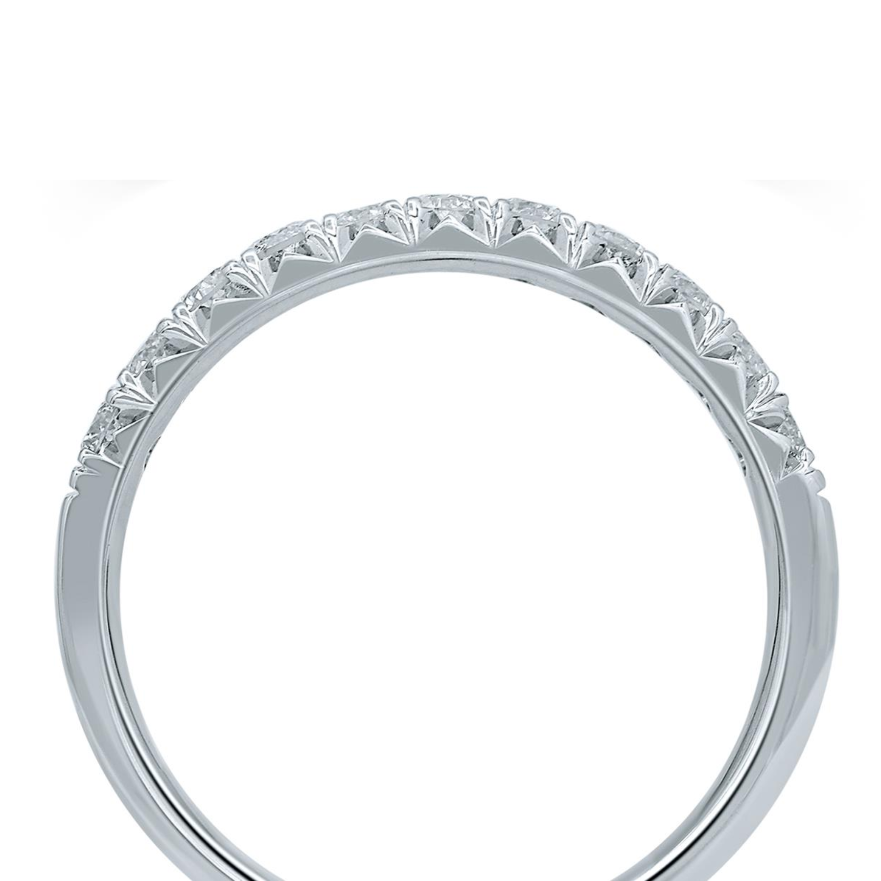 14K White Gold 0.5CTW. Lab-Grown Diamond French Pavé Set Band
