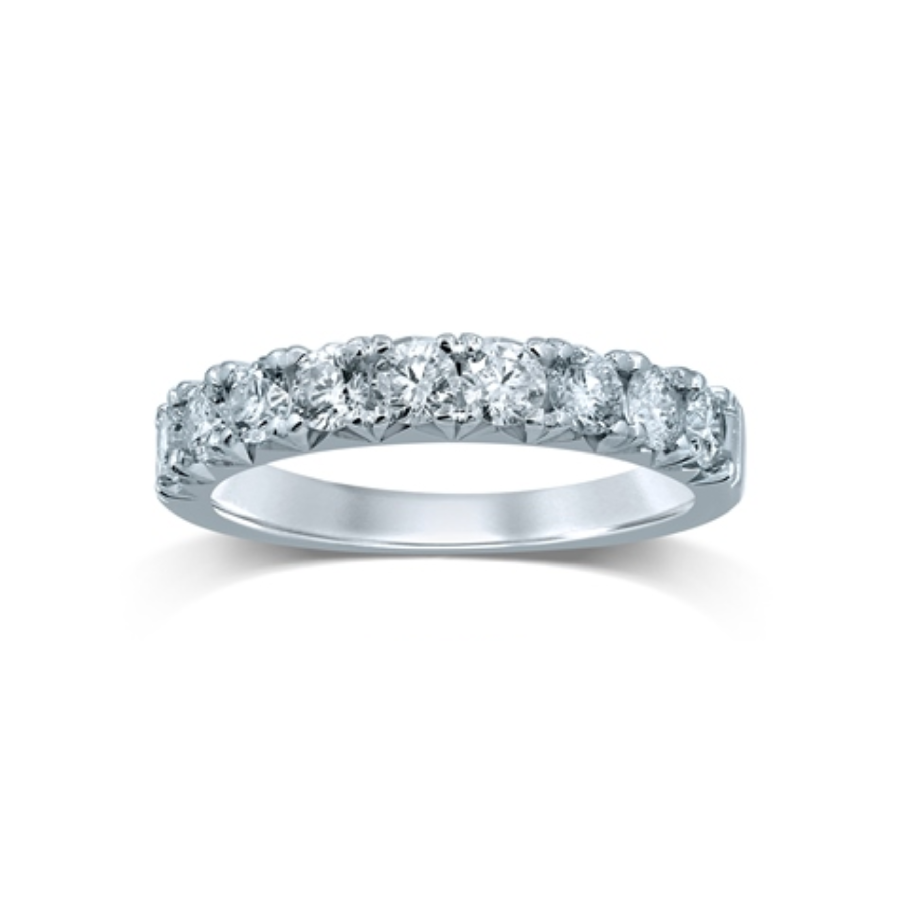 14K White Gold 1CTW. Lab-Grown Diamond French Pavé Band