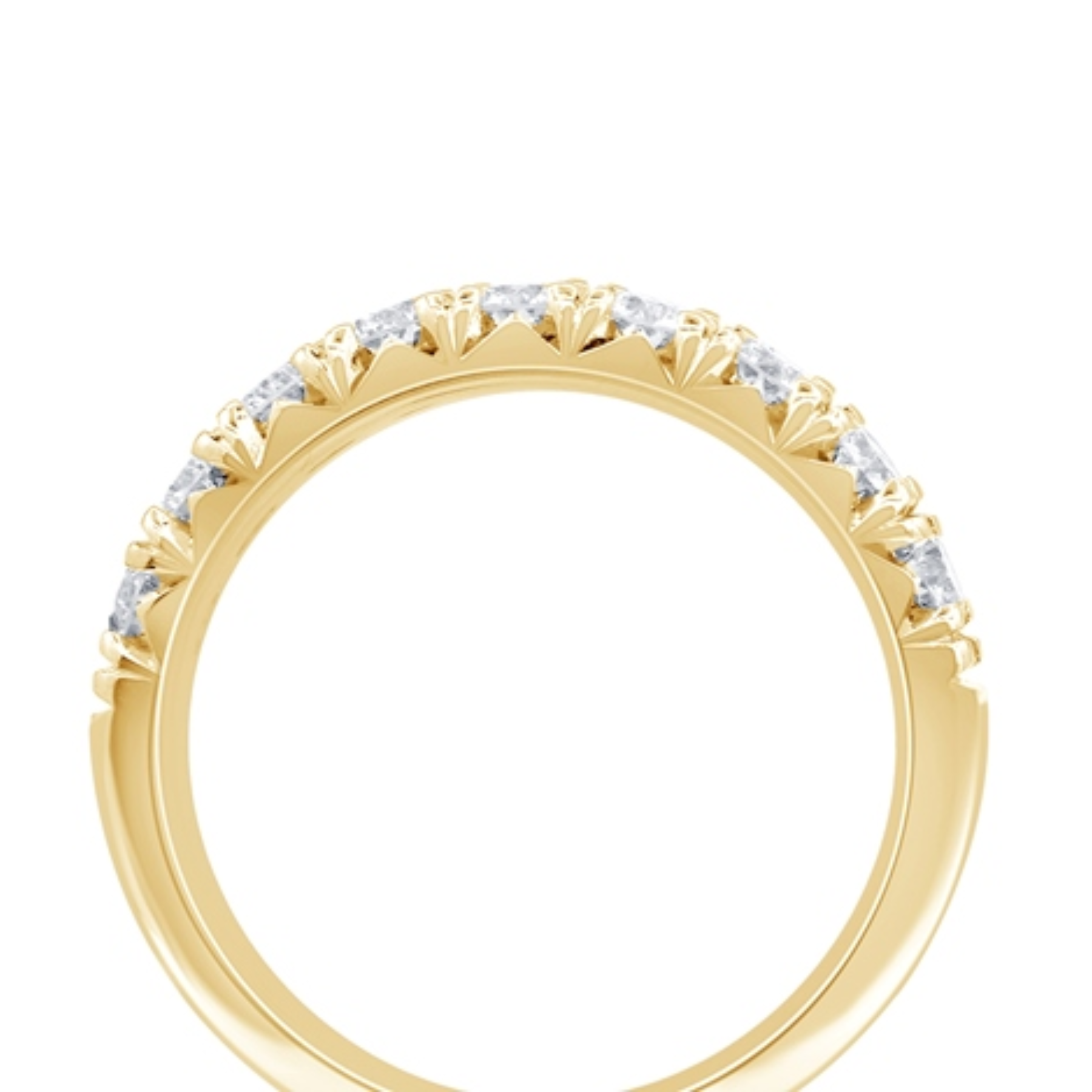 14K Yellow Gold 1CTW. Lab-Grown Diamond French Pavé Band