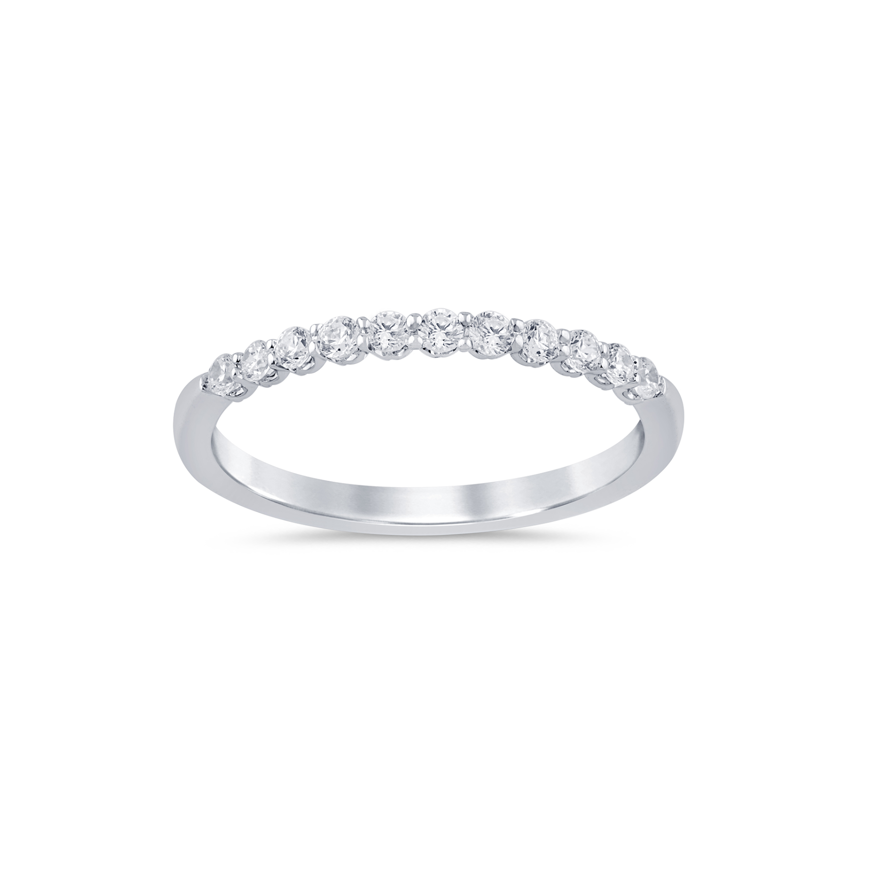 14K White Gold 0.25CTW. Lab-Grown Diamond Crown Set Band