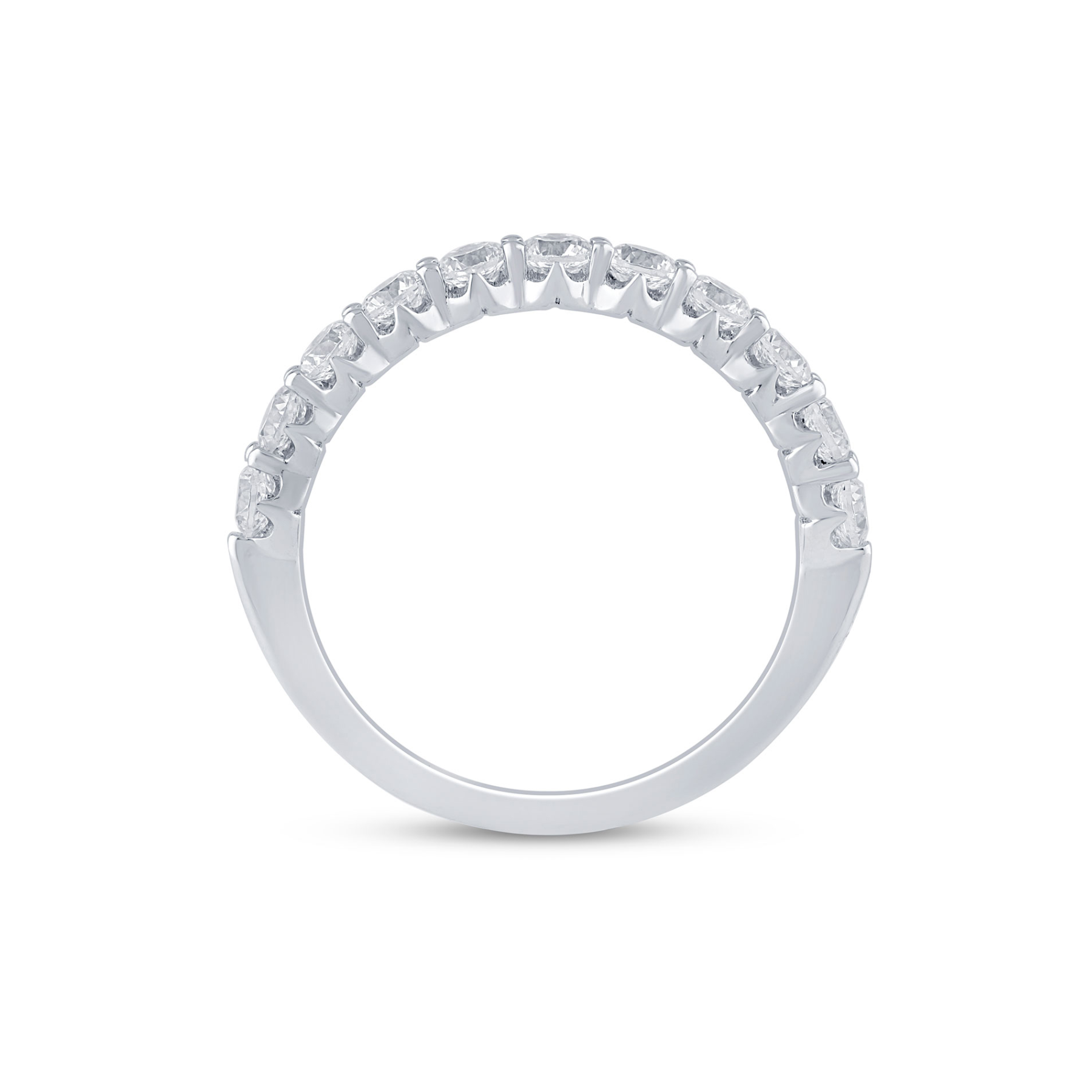 14K White Gold 1CTW. Lab-Grown Diamond Crown Set Band