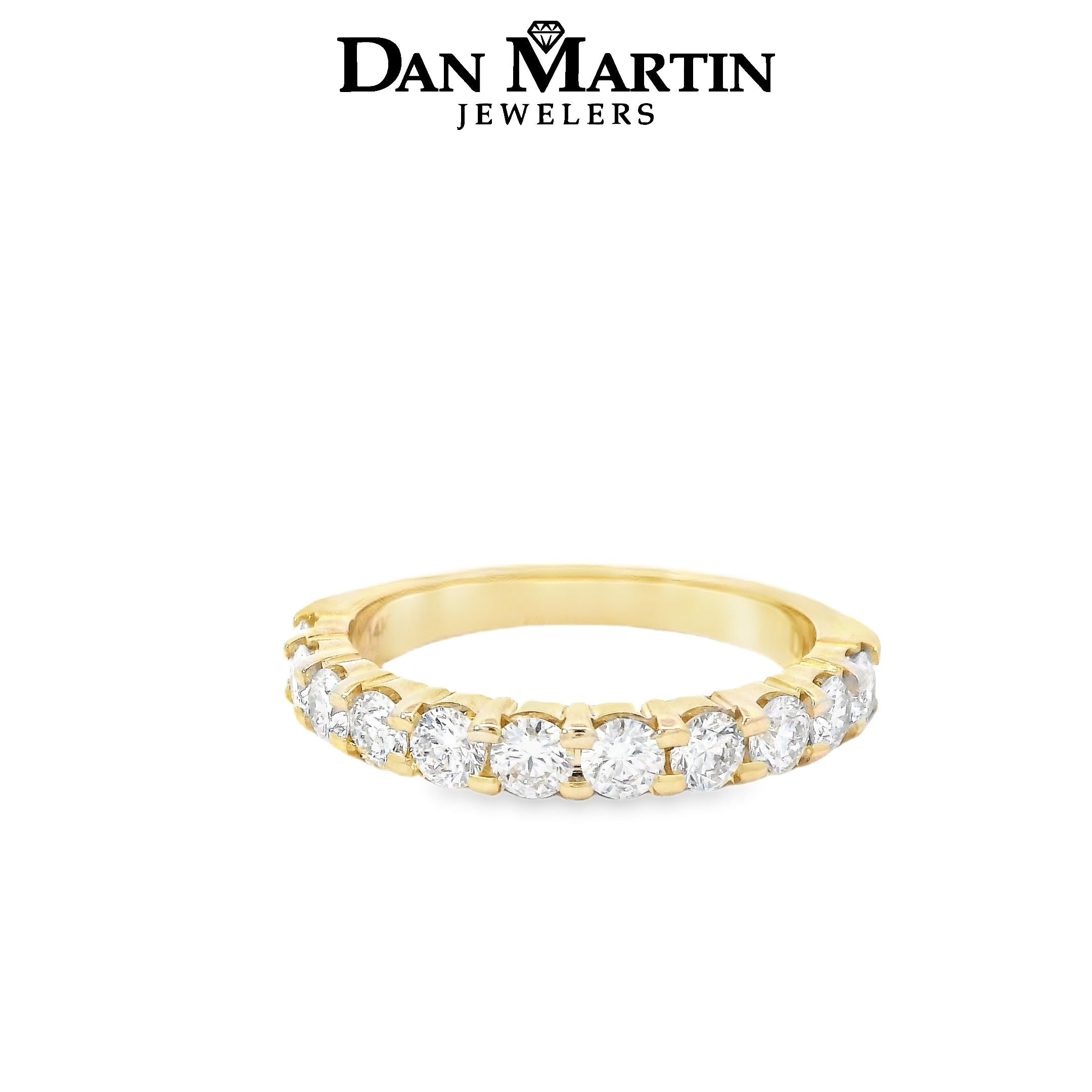 14K Yellow Gold 1CTW. Lab-Grown Diamond Band