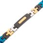 Stainless Steel Trim Cut Tricolor Bracelet