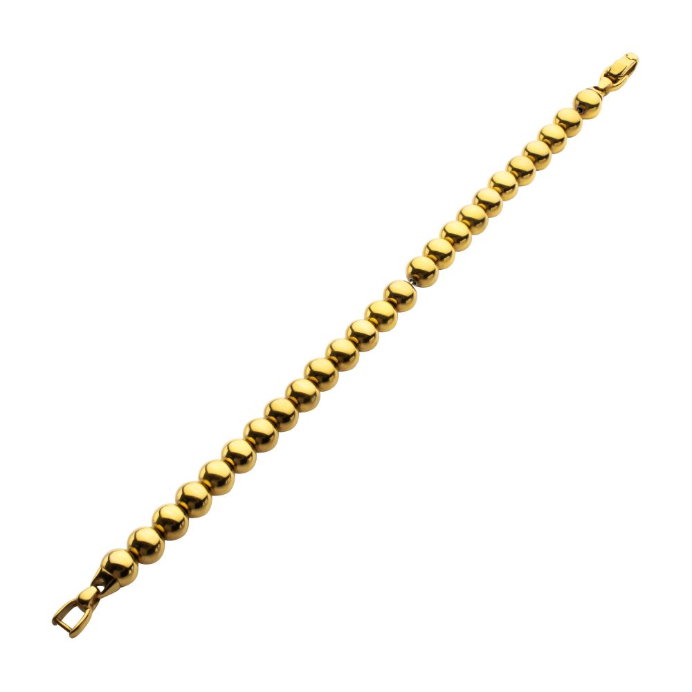 INOX IP-Gold-Plated Stainless Steel 8MM Bead Bracelet