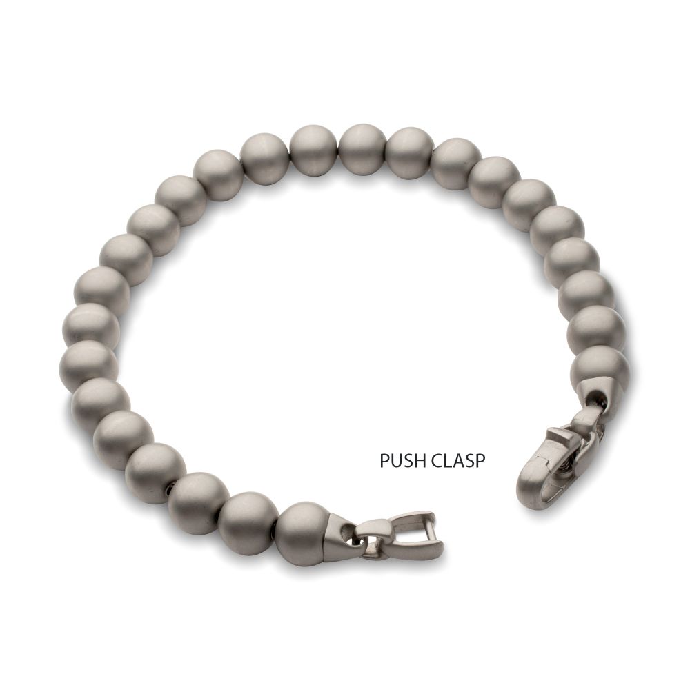 INOX Matte Finish Stainless Steel 8MM Bead Bracelet