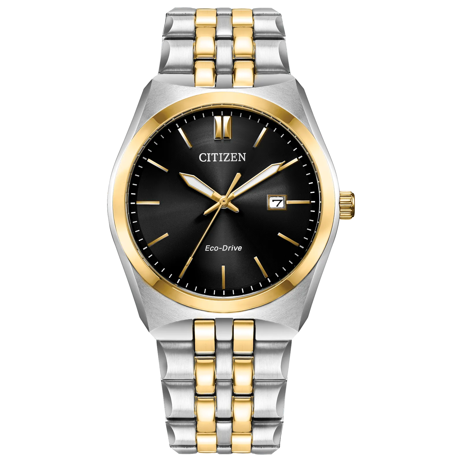 Front view of the men's two-toned Citizen Corso Watch on a transparent background.