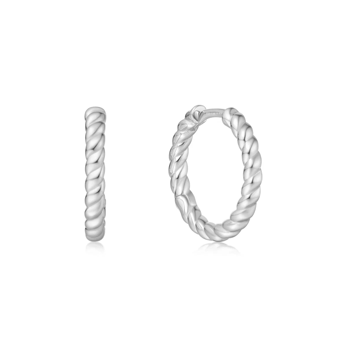 Ania Haie Silver Texture Medium Huggie Earring