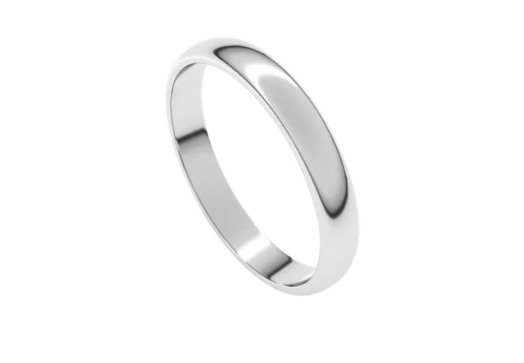 Estate 14K White Gold 3.8MM Half Round Plain Band