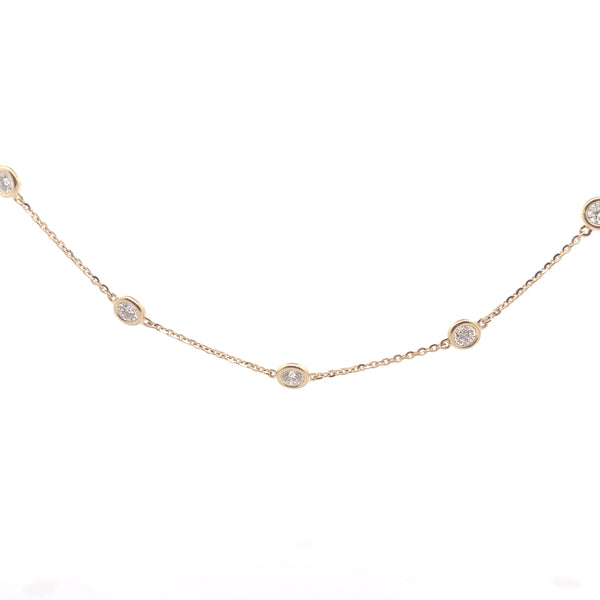 14K Yellow Gold 2CT. Lab-Grown Diamond Station Necklace