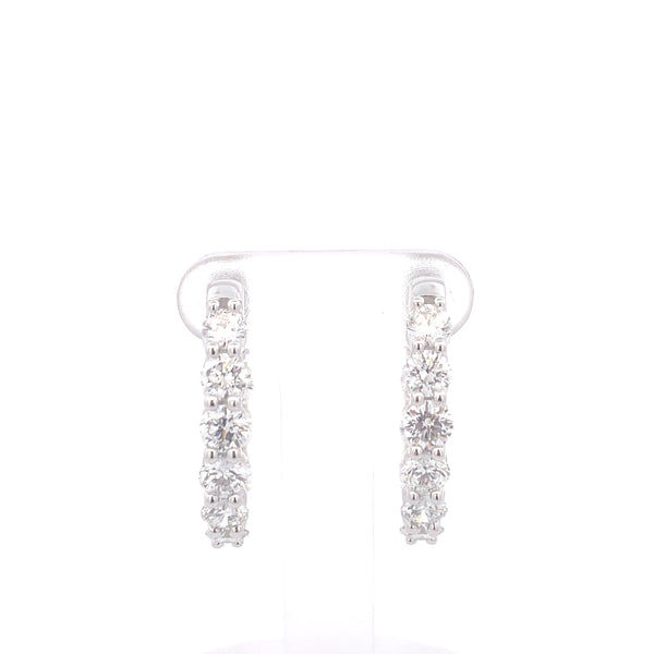 14K White Gold 4CT. Lab-Grown Diamond Inside-Out Hoops