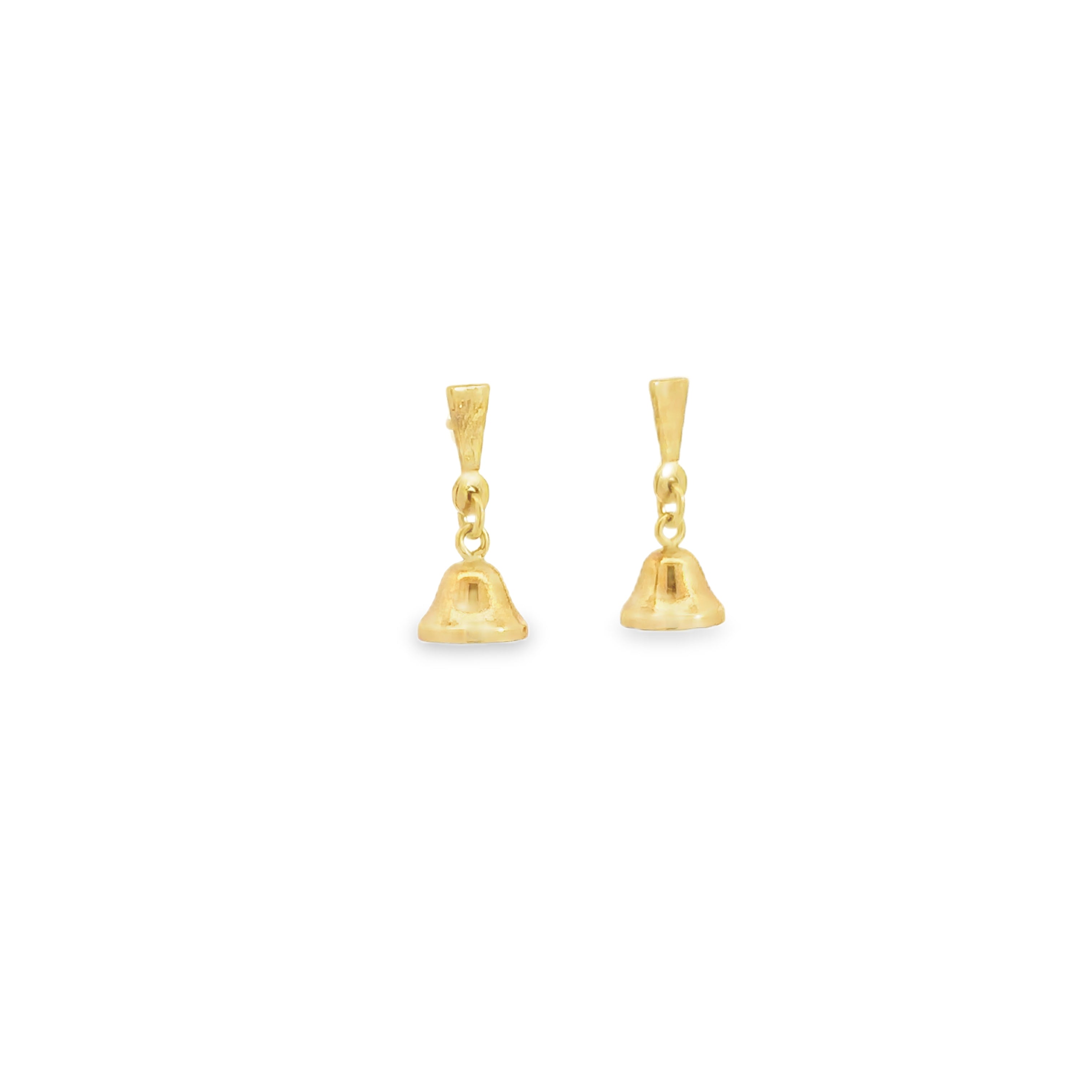 Estate Collection: 14K Yellow Gold Bell Dangle Stud Earrings
