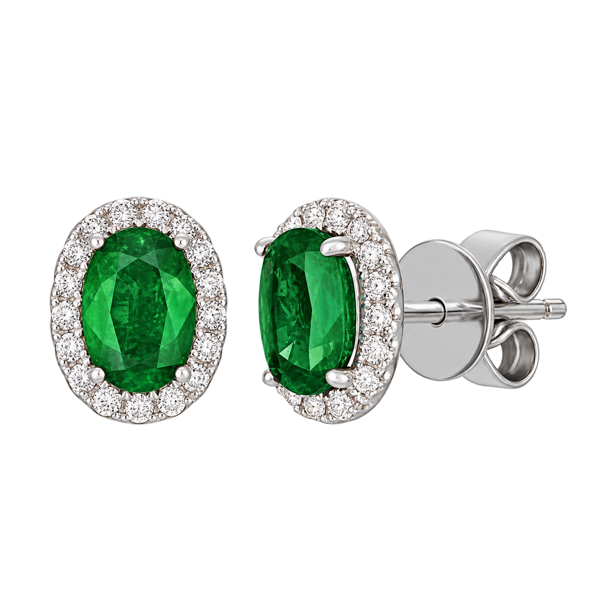Le Vian U-TRGO 14 earrings in 14K Vanilla Gold featuring 0.75CTW. Costa Smeralda Emeralds and 0.13CTW. Vanilla Diamonds.