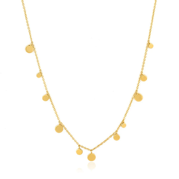 Ania Haie Gold Geometric Mixed Disk Necklace