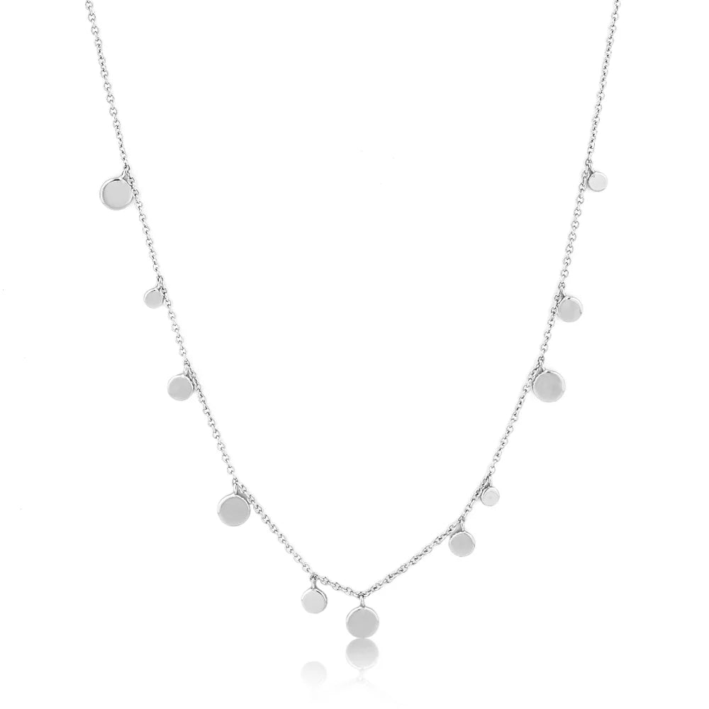 Ania Haie Silver Geometric Mixed Discs Necklace