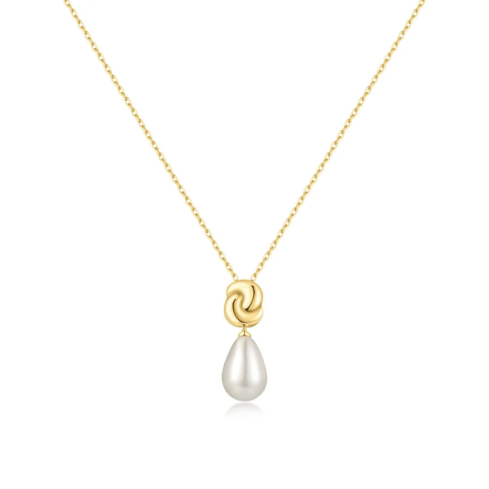 Ania Haie Gold-Plated Gold Twist and Shell Pearl Necklace