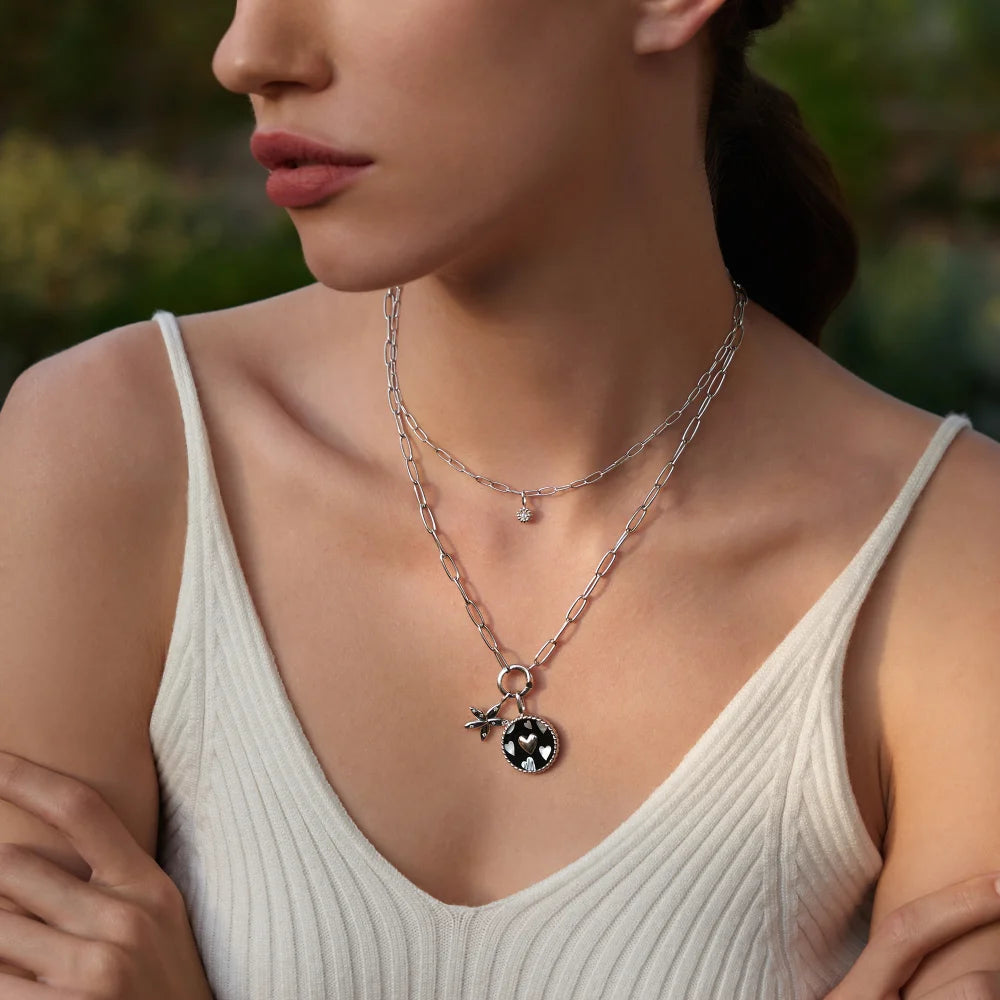 Ania Haie Silver Enamel And Malachite Charm