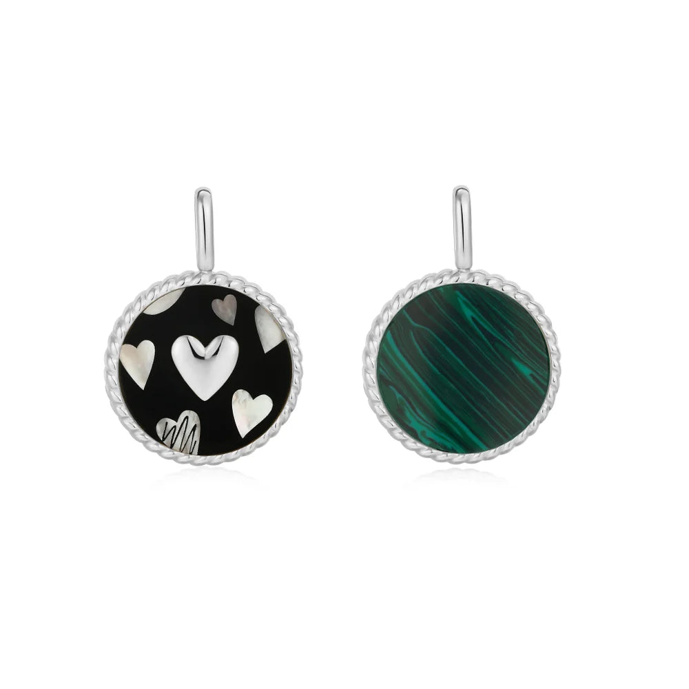 Ania Haie Silver Enamel And Malachite Charm