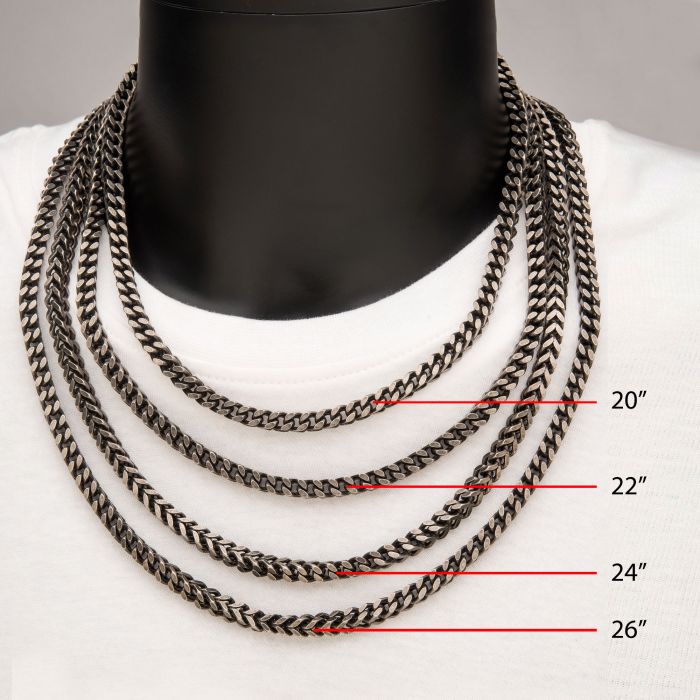 INOX Stainless Steel 20" Oxidized Franko Chain