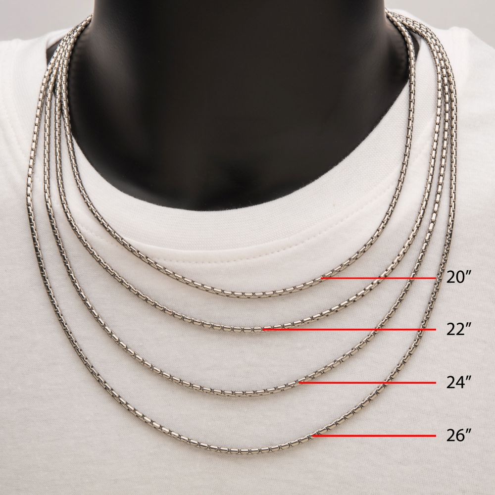 INOX 3mm Stainless Steel Boston Link Chain Necklace