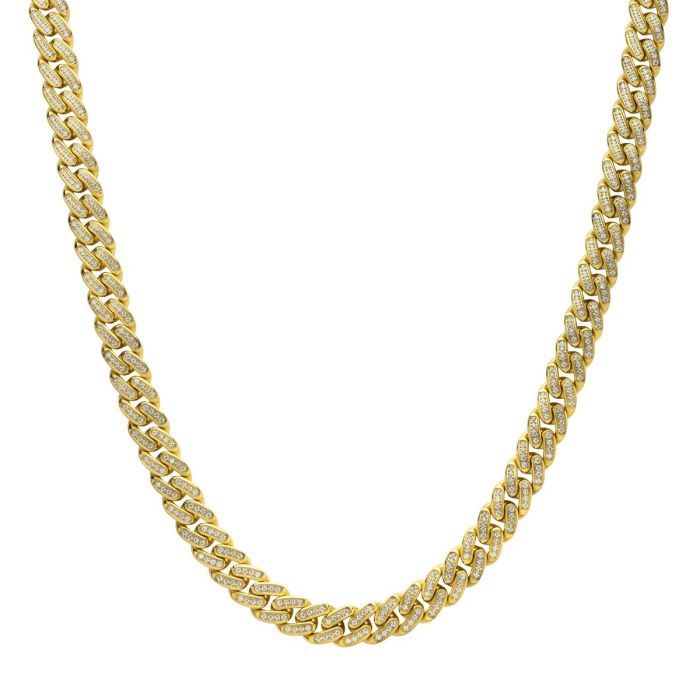 INOX Stainless Steel CZ Miami Cuban Link Chain