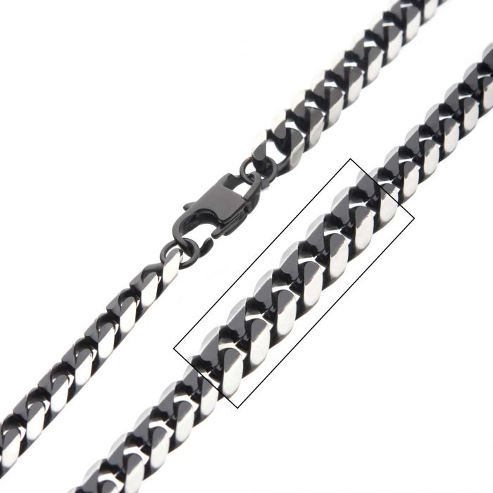 INOX Stainless Steel 22" Diamond Cut Curb Link Chain