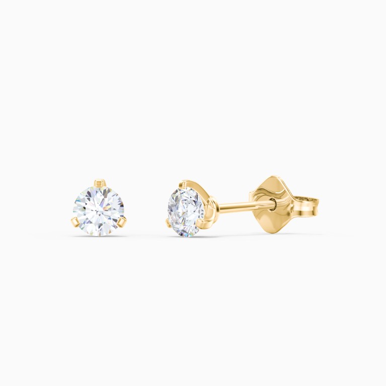 14K Yellow Gold 1/4CT. Lab-Grown Martini Set Diamond Studs
