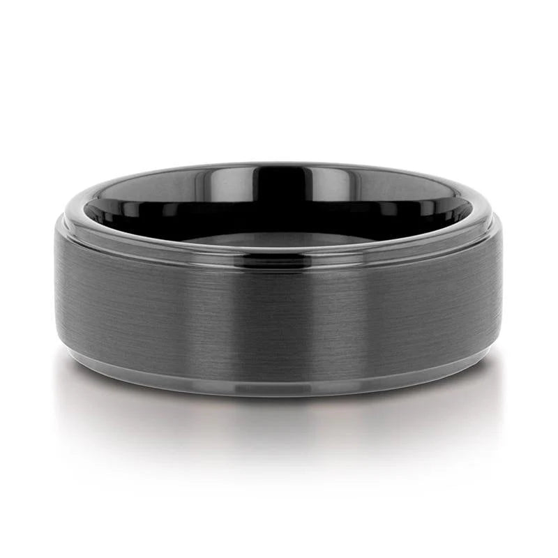 Thorsten "ORION" 6MM Flat Black Polished Tungsten Band