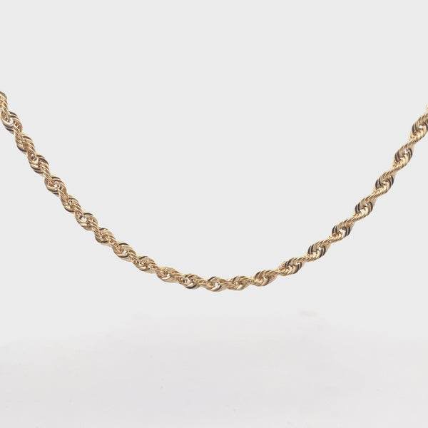 10K Yellow Gold 4MM Hollow Rope 22" Chain