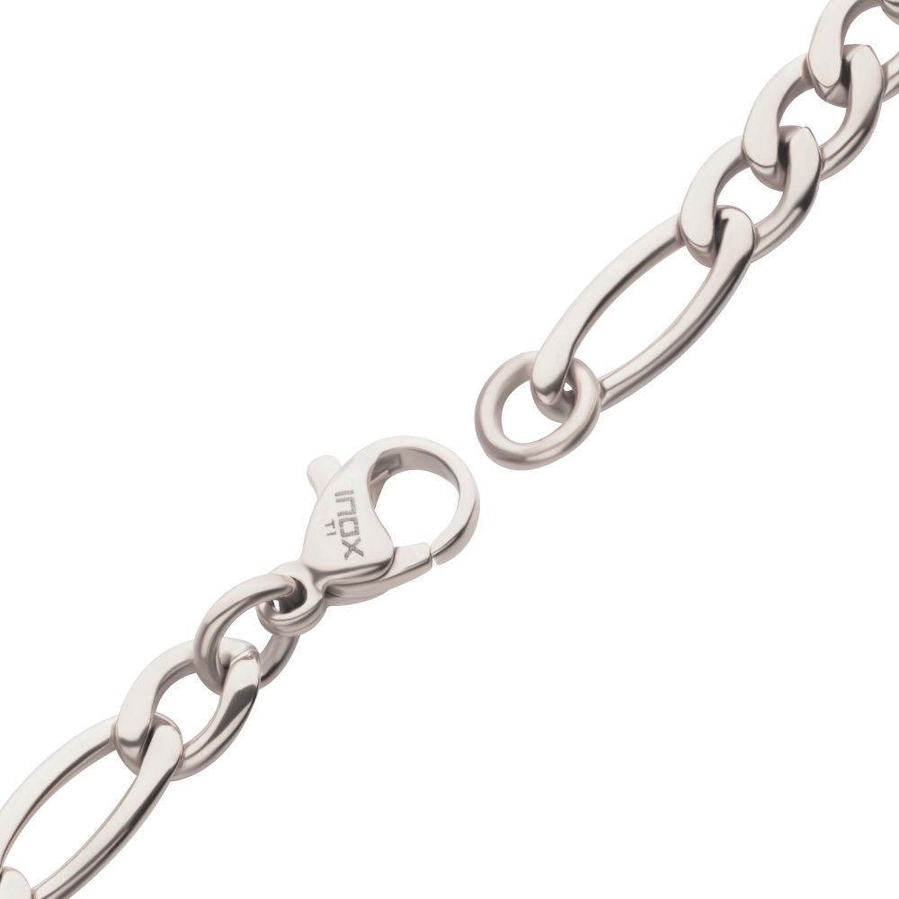 INOX Titanium 4.7MM Figaro Link 6.5" Bracelet