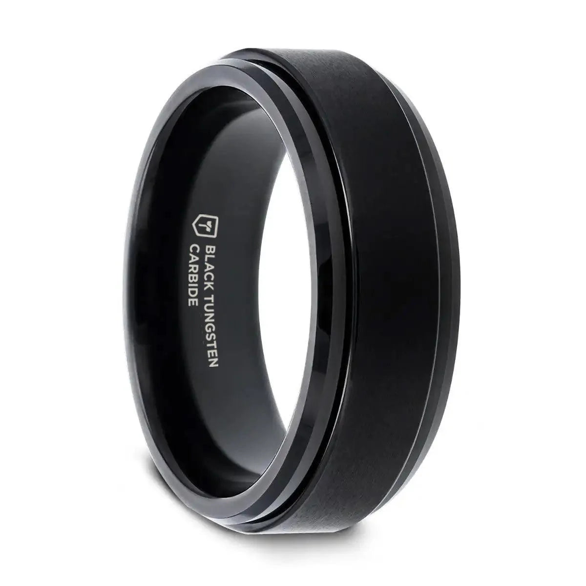 Thorsten "REVOLVE" 6MM Brushed Finish Spinner Polished Tungsten Band