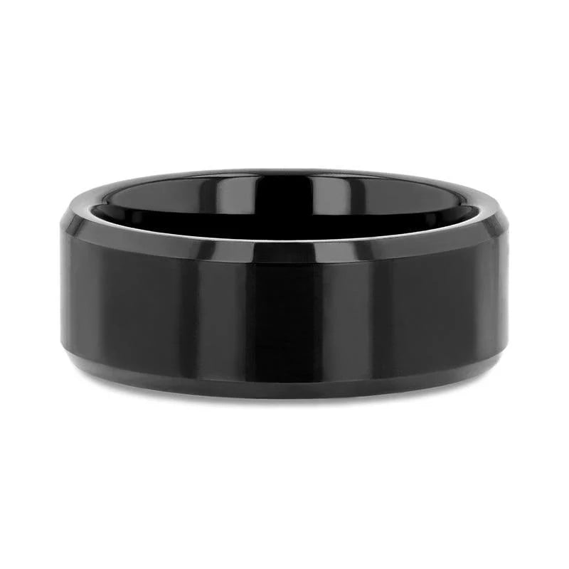 Thorsten "INFINITY" 8MM Black Tungsten Beveled Edges Band