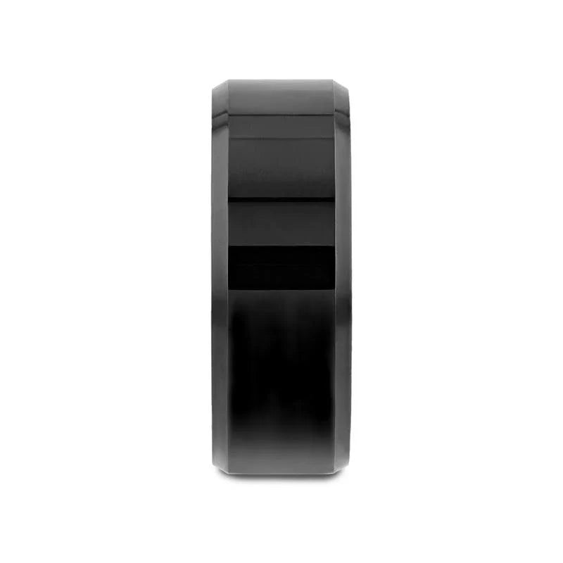 Thorsten "INFINITY" 8MM Black Tungsten Beveled Edges Band