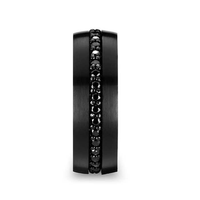 Thorsten "VALIANT" Black Tungsten Ring with Black Sapphires