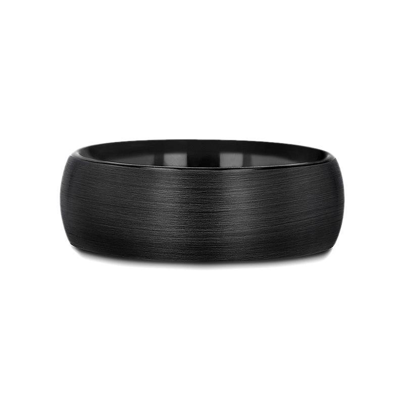 Thorsten "RAIDAR" 8MM Tungsten Brushed Finished Black Wedding Band