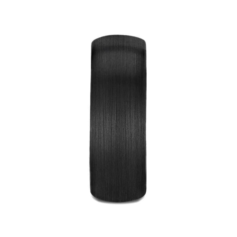 Thorsten "RAIDAR" 8MM Tungsten Brushed Finished Black Wedding Band